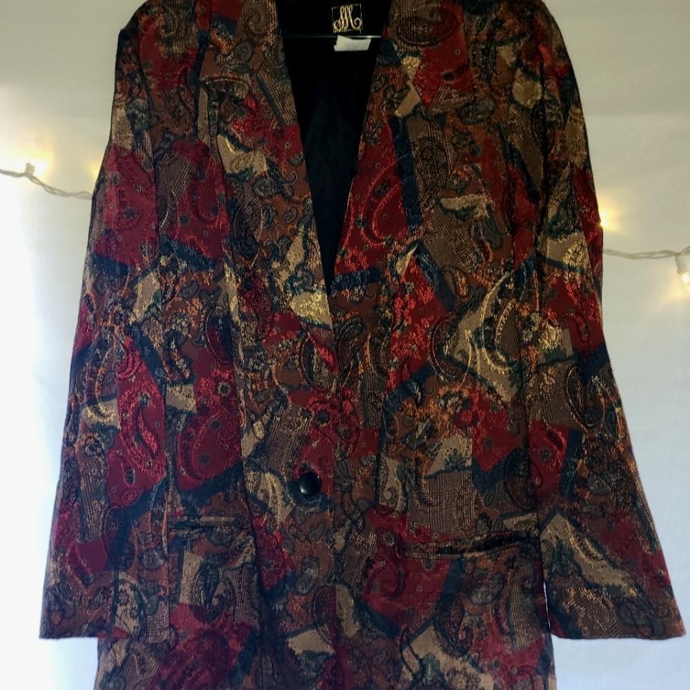 Vintage 1980s paisley print blazer 18W plus size